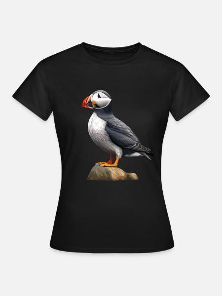 Niedlicher Papageientaucher - Frauen T-Shirt - Schwarz