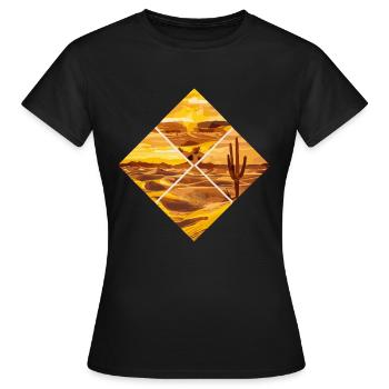 Paysage losange du désert Inspiration artistique - T-shirt Femme - noir - Devant - AI Model Female 172 dark (172cm)