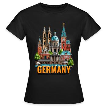Schöne Ansichten Von Deutschland Alte Stadt - Frauen T-Shirt - Schwarz - Vorne - AI Model Female 172 dark (172cm)