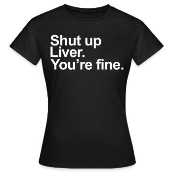 LIVER SHIRT - Frauen T-Shirt - Schwarz - Vorne - AI Model Female 172 dark (172cm)
