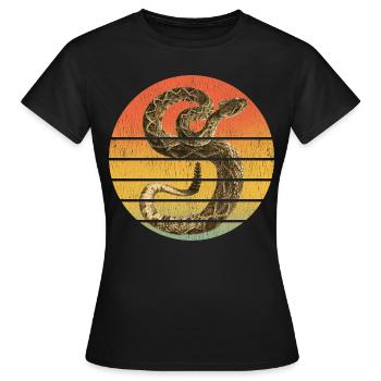Diamond rattlesnake Crotalus Adamanteus - Women's T-Shirt - black - Front - AI Model Female 172 dark (172cm)