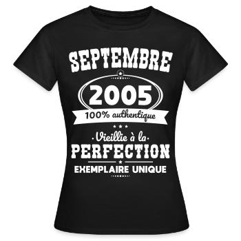 20th Anniversary - September 2005 Perfection - Women's T-Shirt - black - Front - AI Model Female 172 dark (172cm)