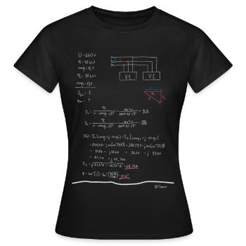 Mathematik Elektrotechnik, Schule, Studium, Strom - Frauen T-Shirt - Schwarz - Vorne - AI Model Female 172 dark (172cm)