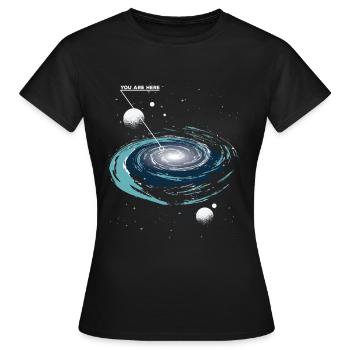 Vous êtes ici Galaxy - T-shirt Femme - noir - Devant - AI Model Female 172 dark (172cm)