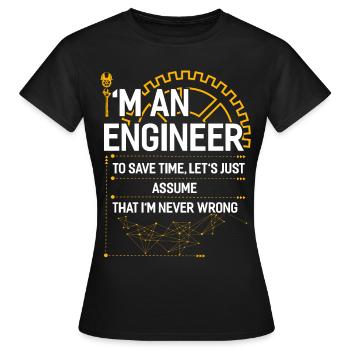 Ingénieur génie mécanique cadeau génie électrique - T-shirt Femme - noir - Devant - AI Model Female 172 dark (172cm)