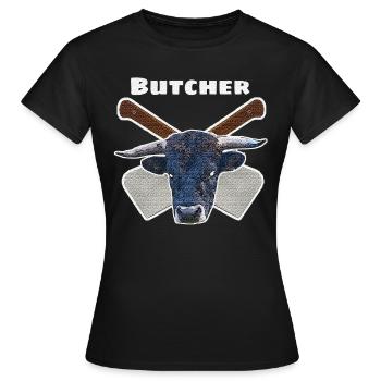 Butcher Bull - Frauen T-Shirt - Schwarz - Vorne - AI Model Female 172 dark (172cm)