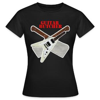 Boucher de guitare - T-shirt Femme - noir - Devant - AI Model Female 172 dark (172cm)