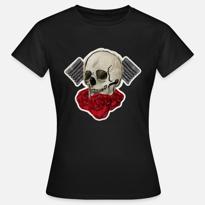 Skull with piston - Women's T-Shirt - black