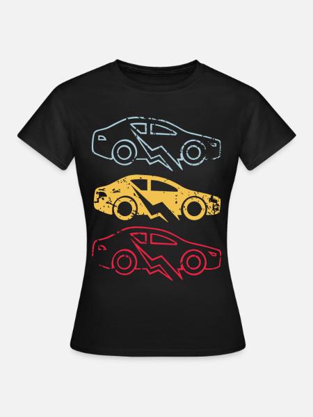 E-Auto Elektroauto - Frauen T-Shirt - Schwarz