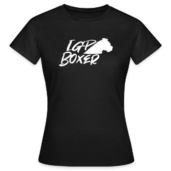 IGP Boxer Blanc - T-shirt Femme - noir - Devant - AI Model Female 172 dark (172cm)