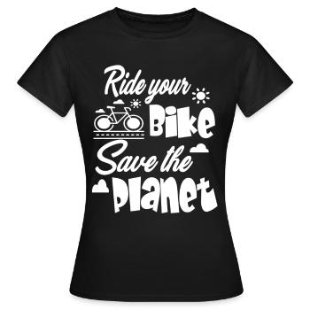 Faites du vélo pour sauver la planète - T-shirt Femme - noir - Devant - AI Model Female 172 dark (172cm)