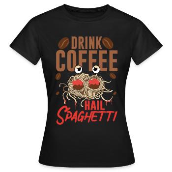 Monstre spaghetti volant FSM - T-shirt Femme - noir - Devant - AI Model Female 172 dark (172cm)