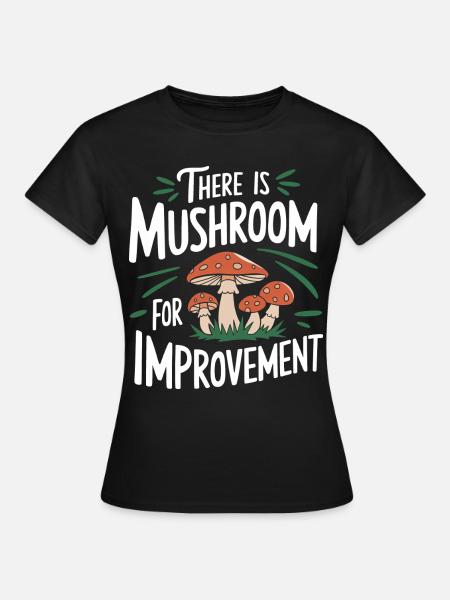 Pilz Pilze Funghi Champignon - Frauen T-Shirt - Schwarz