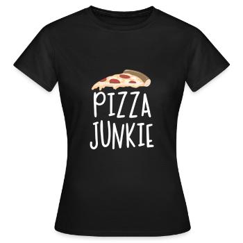 Pizza junkie - T-shirt Femme - noir - Devant - AI Model Female 172 dark (172cm)