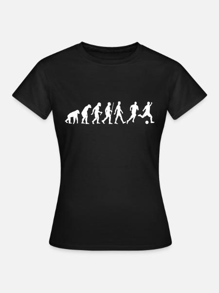 Evolution Fussball weiss Shirt - Frauen T-Shirt - Schwarz