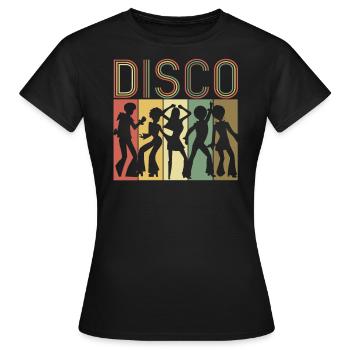 Retro Disco Tanz Geschenk Vintage Groovy Disco 70er - Frauen T-Shirt - Schwarz - Vorne - AI Model Female 172 dark (172cm)