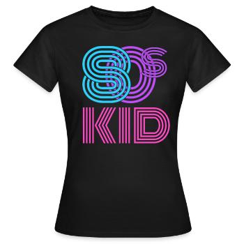 Retro né dans les années 80 Vintage Rad 80s Kid - T-shirt Femme - noir - Devant - AI Model Female 172 dark (172cm)