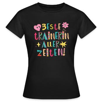 Beste Trainerin aller Zeiten Geschenk - Frauen T-Shirt - Schwarz - Vorne - AI Model Female 172 dark (172cm)