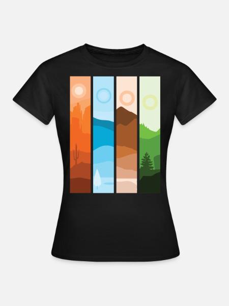 Künstlerische Natur Wildnis Berglandschaft - Frauen T-Shirt - Schwarz