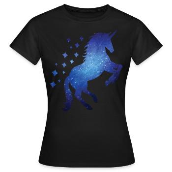 Cosmic Unicorn Outer Space Unicorn Galaxy - Women's T-Shirt - black - Front - AI Model Female 172 dark (172cm)
