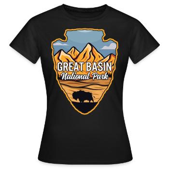 Great Basin US National Park Arrowhead Buffalo - Women's T-Shirt - black - Front - AI Model Female 172 dark (172cm)