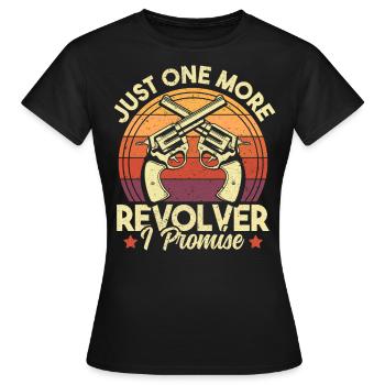 Nur noch ein Revolver verspreche ich Vintage lustig - Frauen T-Shirt - Schwarz - Vorne - AI Model Female 172 dark (172cm)
