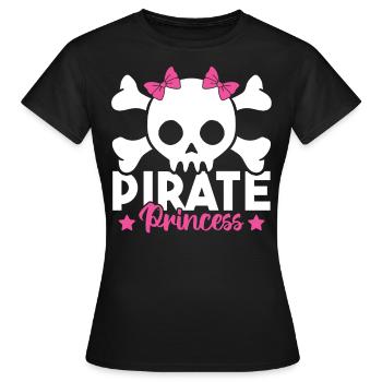 Mignon Pirate Princess Pink Pirate Skull et - T-shirt Femme - noir - Devant - AI Model Female 172 dark (172cm)
