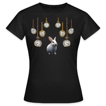 Rabbit Clocks - Women's T-Shirt - black - Front - AI Model Female 172 dark (172cm)