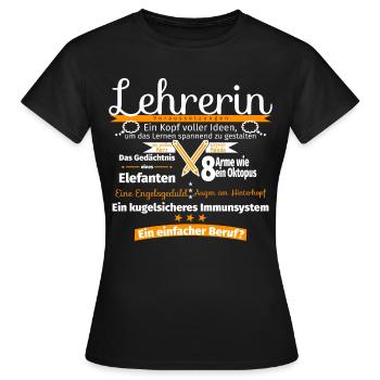 Lehrerin-Voraussetzung - Frauen T-Shirt - Schwarz - Vorne - AI Model Female 172 dark (172cm)