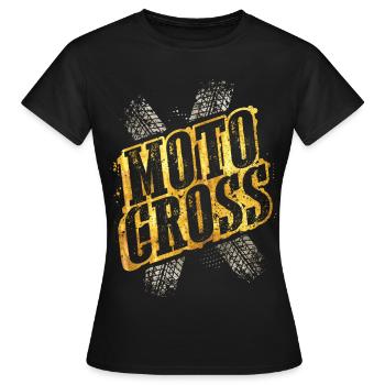 Motocross - Pilote de motocross - Conduite de motocross - T-shirt Femme - noir - Devant - AI Model Female 172 dark (172cm)