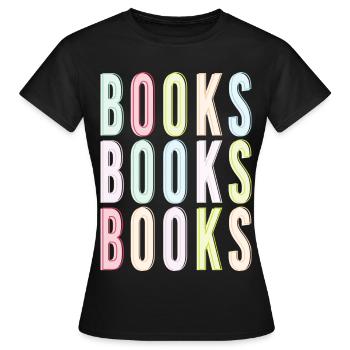 Livres Livres Livres - T-shirt Femme - noir - Devant - AI Model Female 172 dark (172cm)