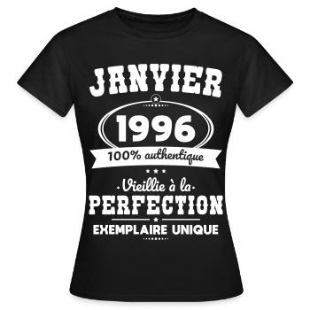 30th Anniversary - January 1996 Perfection - Women's T-Shirt - black - Front - AI Model Female 172 dark (172cm)