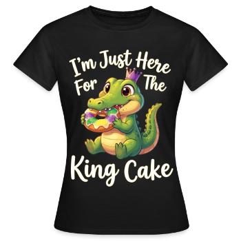 King Cake Mardi Gras Aligator - Frauen T-Shirt - Schwarz - Vorne - AI Model Female 172 dark (172cm)