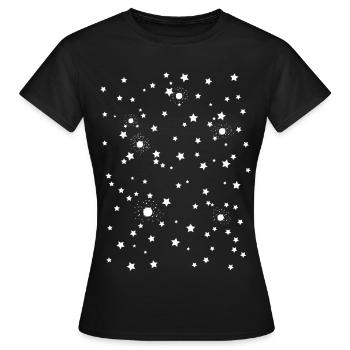 Étoiles spatiales du ciel étoilé - T-shirt Femme - noir - Devant - AI Model Female 172 dark (172cm)