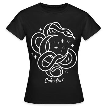 Celestial Schlange Mond - Frauen T-Shirt - Schwarz - Vorne - AI Model Female 172 dark (172cm)