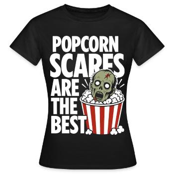 Le popcorn effraie le design d’horreur - T-shirt Femme - noir - Devant - AI Model Female 172 dark (172cm)