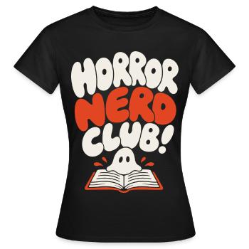 Horror Nerd Club Ghost - Women's T-Shirt - black - Front - AI Model Female 172 dark (172cm)