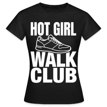 Hot Girl Walk Club avec des baskets - T-shirt Femme - noir - Devant - AI Model Female 172 dark (172cm)
