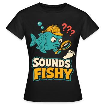 Sounds Fishy Detektivfisch - Frauen T-Shirt - Schwarz - Vorne - AI Model Female 172 dark (172cm)