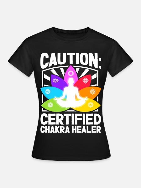 Vorsicht - Chakra-Profi - Frauen T-Shirt - Schwarz