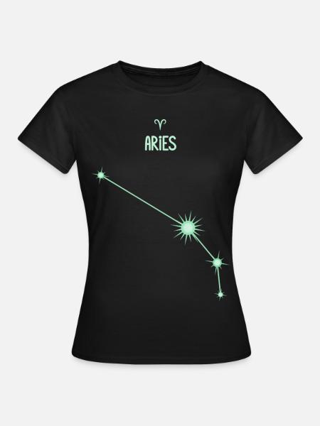 Widder, Sternstern, Sternbild Pastellgrün - Frauen T-Shirt - Schwarz