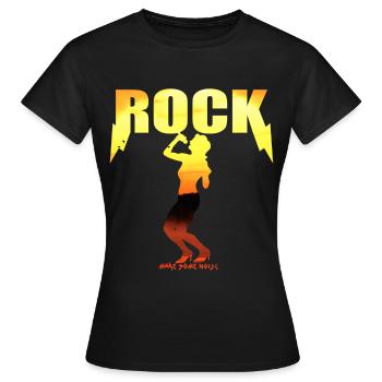 Chanteur rock musicien chantant chant - T-shirt Femme - noir - Devant - AI Model Female 172 dark (172cm)