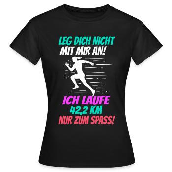 Marathon runner marathon runner running - Women's T-Shirt - black - Front - AI Model Female 172 dark (172cm)