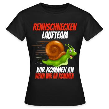 Rennschnecken Laufteam Jogging Läufer laufen - Frauen T-Shirt - Schwarz - Vorne - AI Model Female 172 dark (172cm)