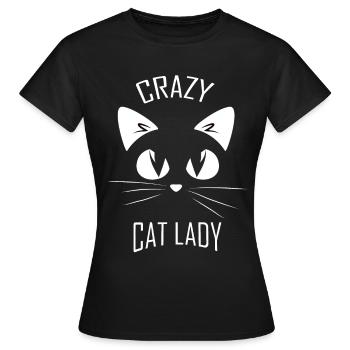 Crazzy Cat Lady Cat Amant de chat Maman - T-shirt Femme - noir - Devant - AI Model Female 172 dark (172cm)