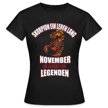 Skorpion Sternzeichen November Geburtstag Geschenk - Frauen T-Shirt - Schwarz - Vorne - AI Model Female 172 dark (172cm)