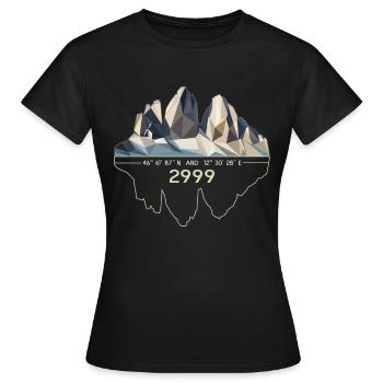 Dolomites Sesto three battlements tre cime di lavaredo - Women's T-Shirt - black - Front - AI Model Female 172 dark (172cm)