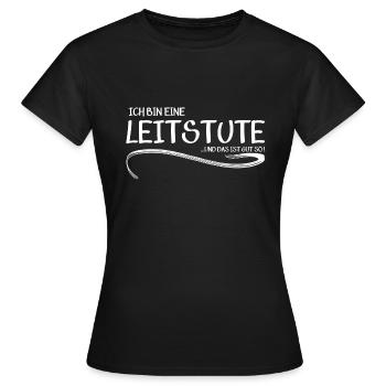 Ich bin eine Leitstute und das ist gut so - Frauen T-Shirt - Schwarz - Vorne - AI Model Female 172 dark (172cm)