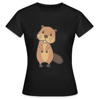 BIEBER - Frauen T-Shirt - Schwarz - Vorne - AI Model Female 172 dark (172cm)