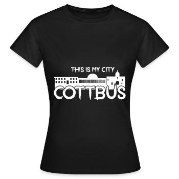 Cottbus - My City - - Home - Women's T-Shirt - black - Front - AI Model Female 172 dark (172cm)